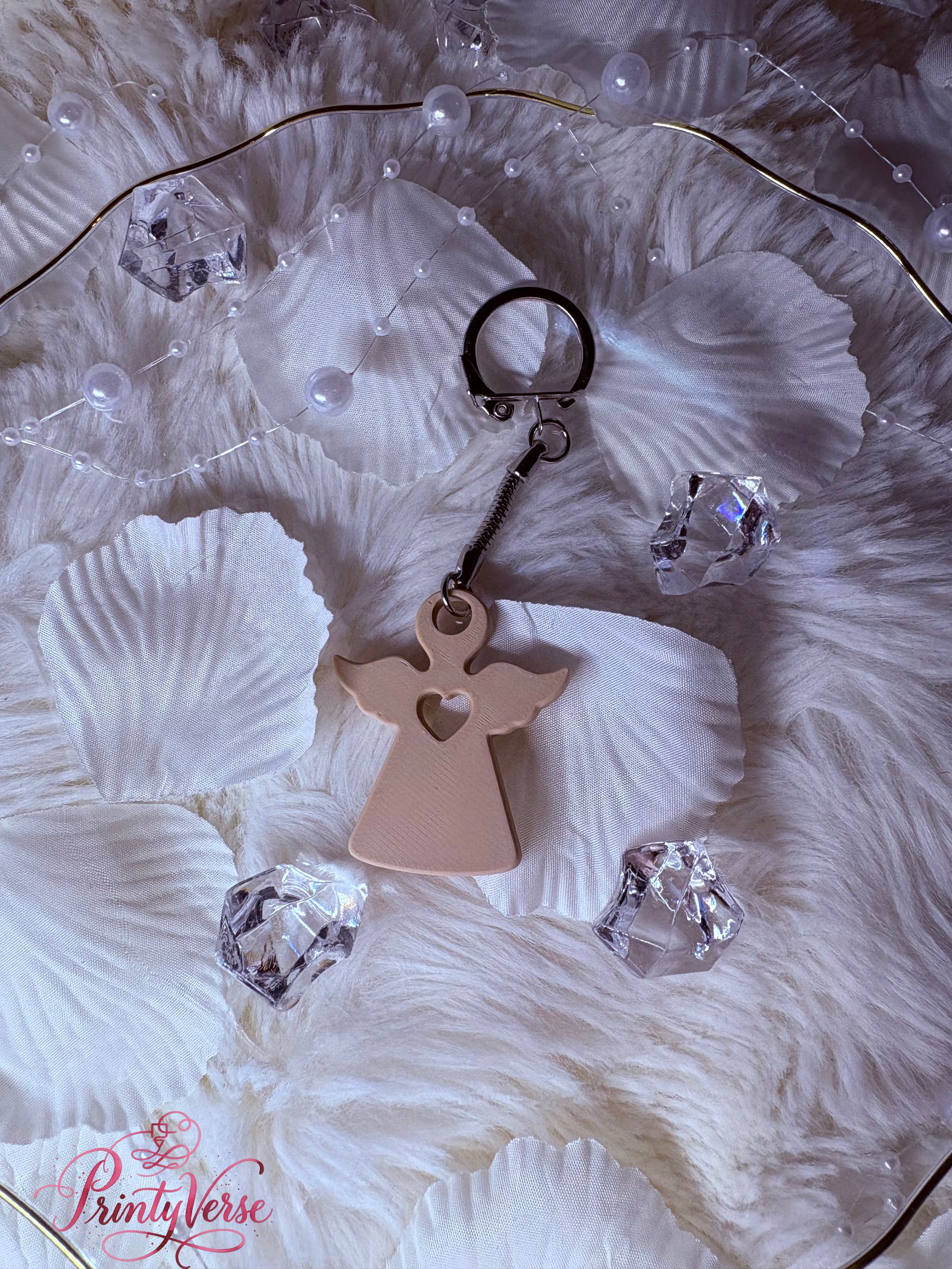 Guardian Angel Heart Keychain